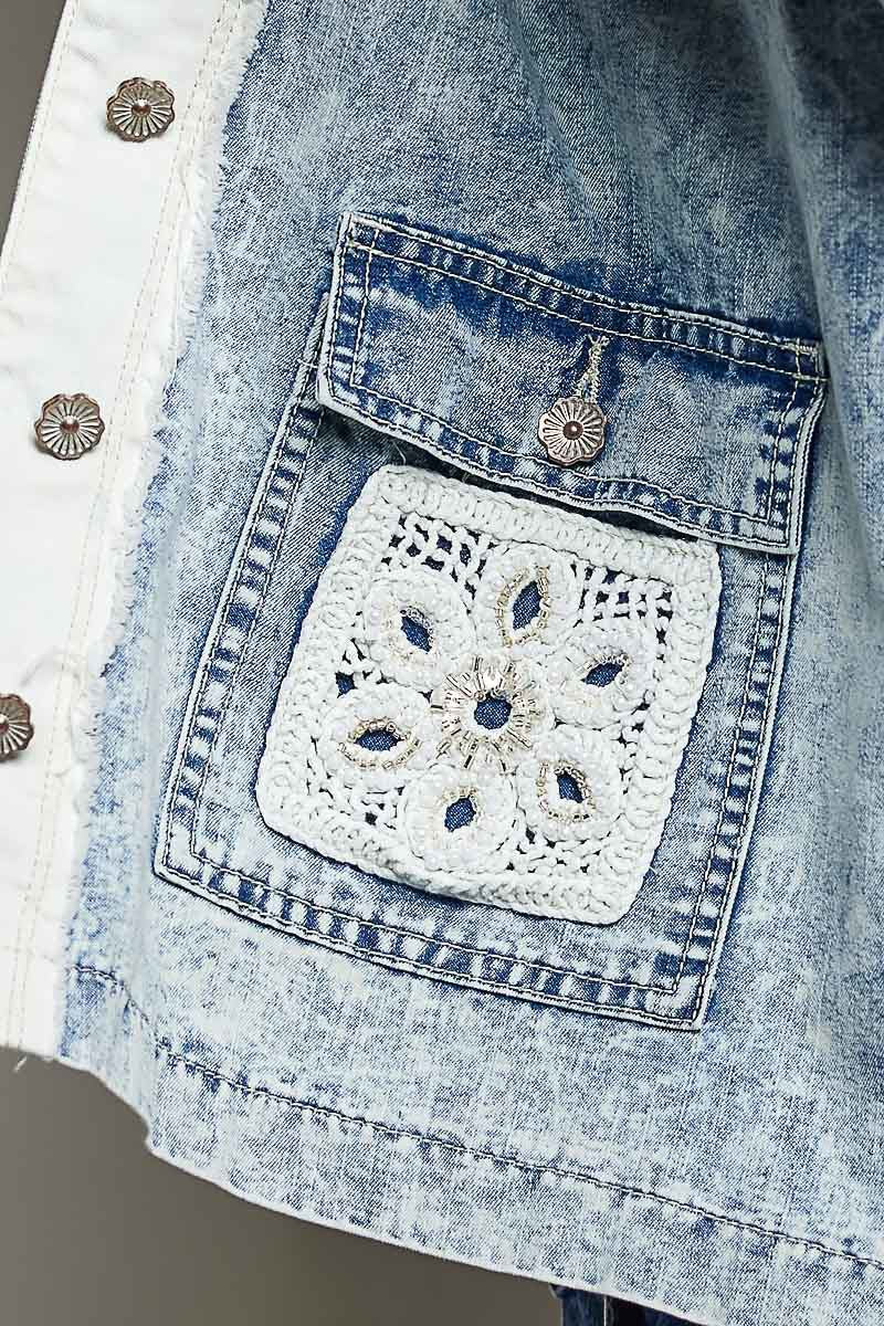 Betty Americana Patchwork Denim Jacket
