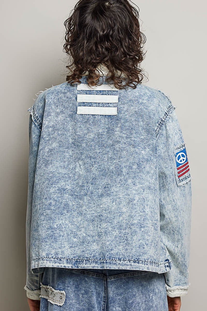 Betty Americana Patchwork Denim Jacket