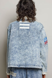 Betty Americana Patchwork Denim Jacket