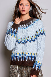 Bluebird Lodge Cable Knit Fair Isle Sweater
