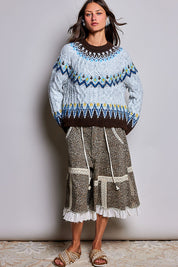 Bluebird Lodge Cable Knit Fair Isle Sweater