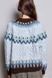 Bluebird Lodge Cable Knit Fair Isle Sweater