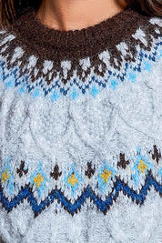 Bluebird Lodge Cable Knit Fair Isle Sweater