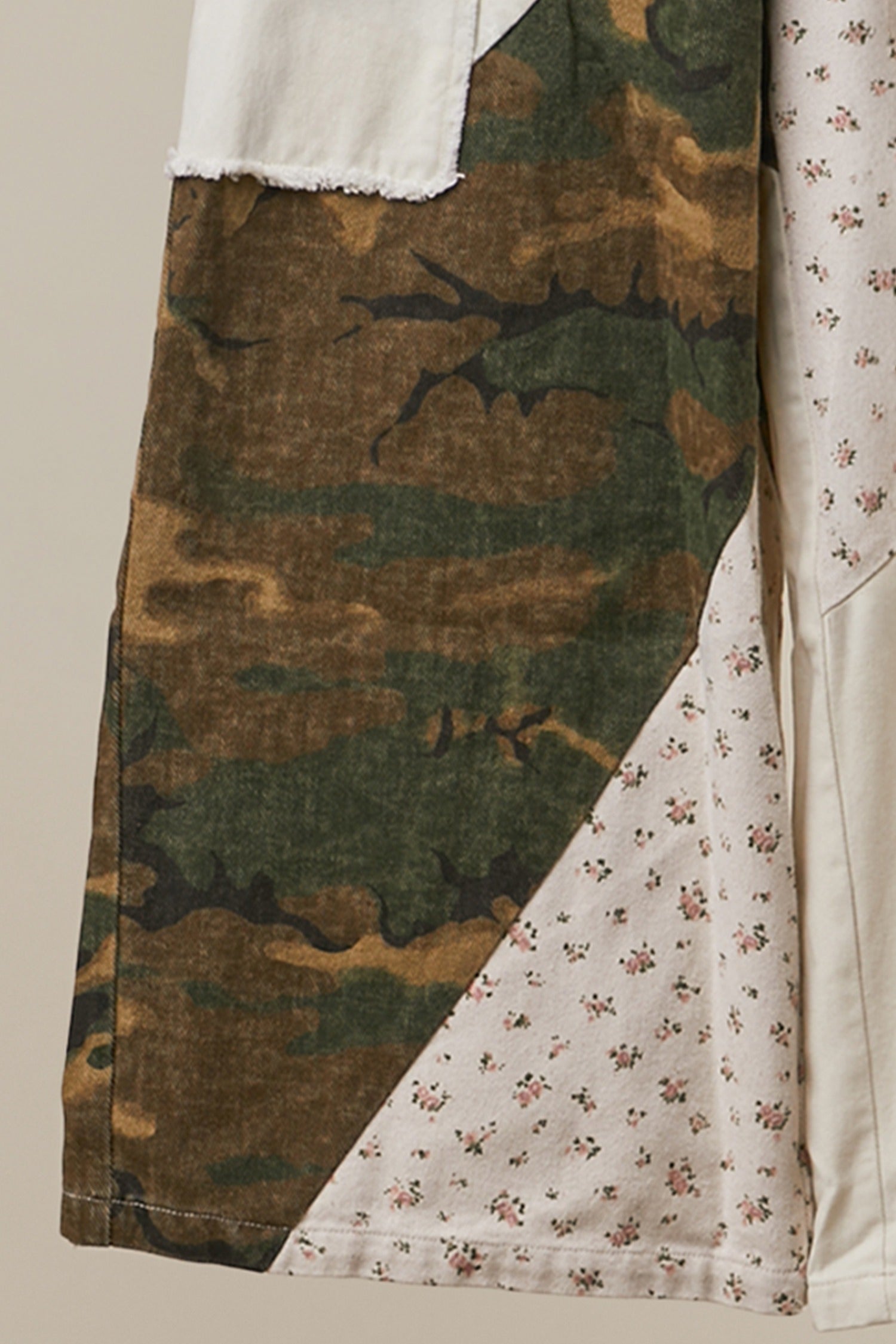 Caliche Camo Floral Patch Wide Leg Pants