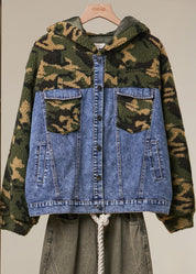 Backroads Camo Hoodie with Denim Bustier