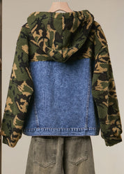 Backroads Camo Hoodie with Denim Bustier