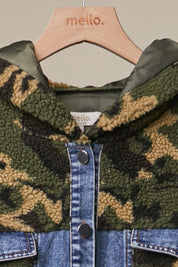 Backroads Camo Hoodie with Denim Bustier