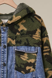 Backroads Camo Hoodie with Denim Bustier