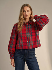 Celia Plaid Puff Sleeve Blouse