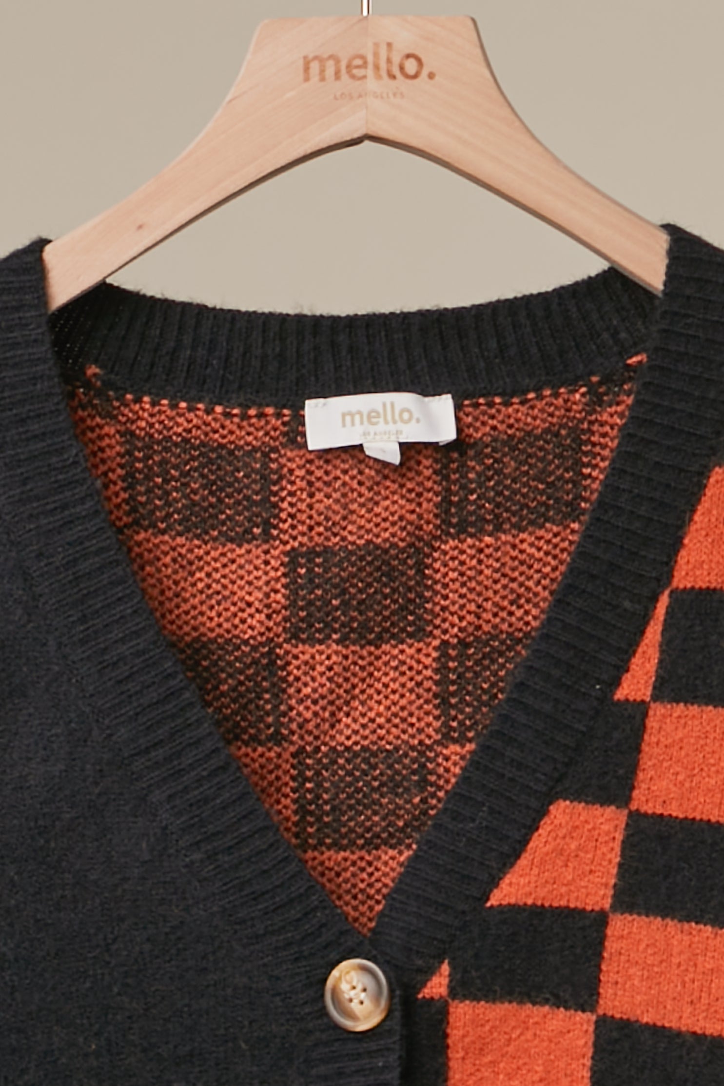 Free Spirit Checkerboard Halloween Cardigan