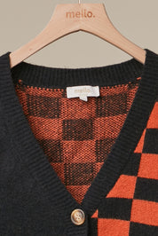 Free Spirit Checkerboard Halloween Cardigan