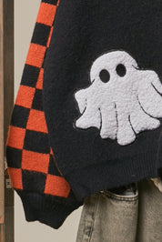 Free Spirit Checkerboard Halloween Cardigan