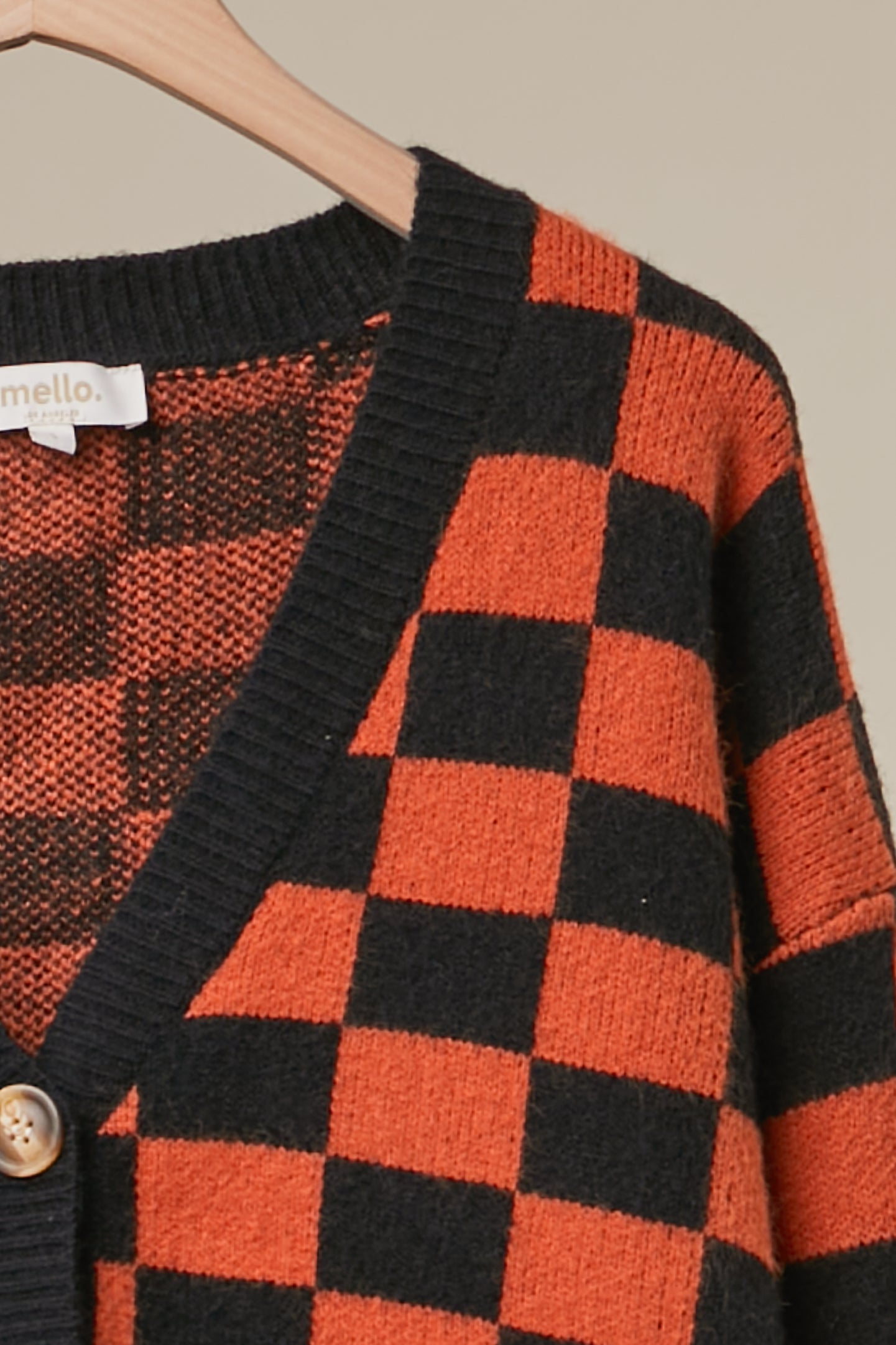 Free Spirit Checkerboard Halloween Cardigan