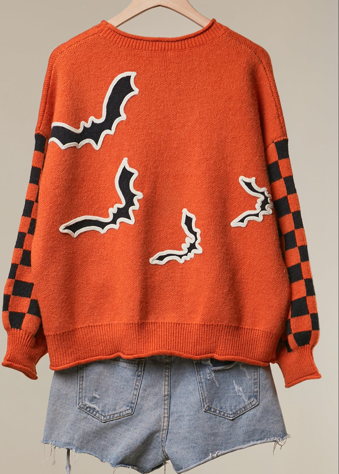 After Dark Checkerboard Sleeve Knit Sweater
