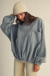 The One Pocket Oversized Mineral Wash Pullover