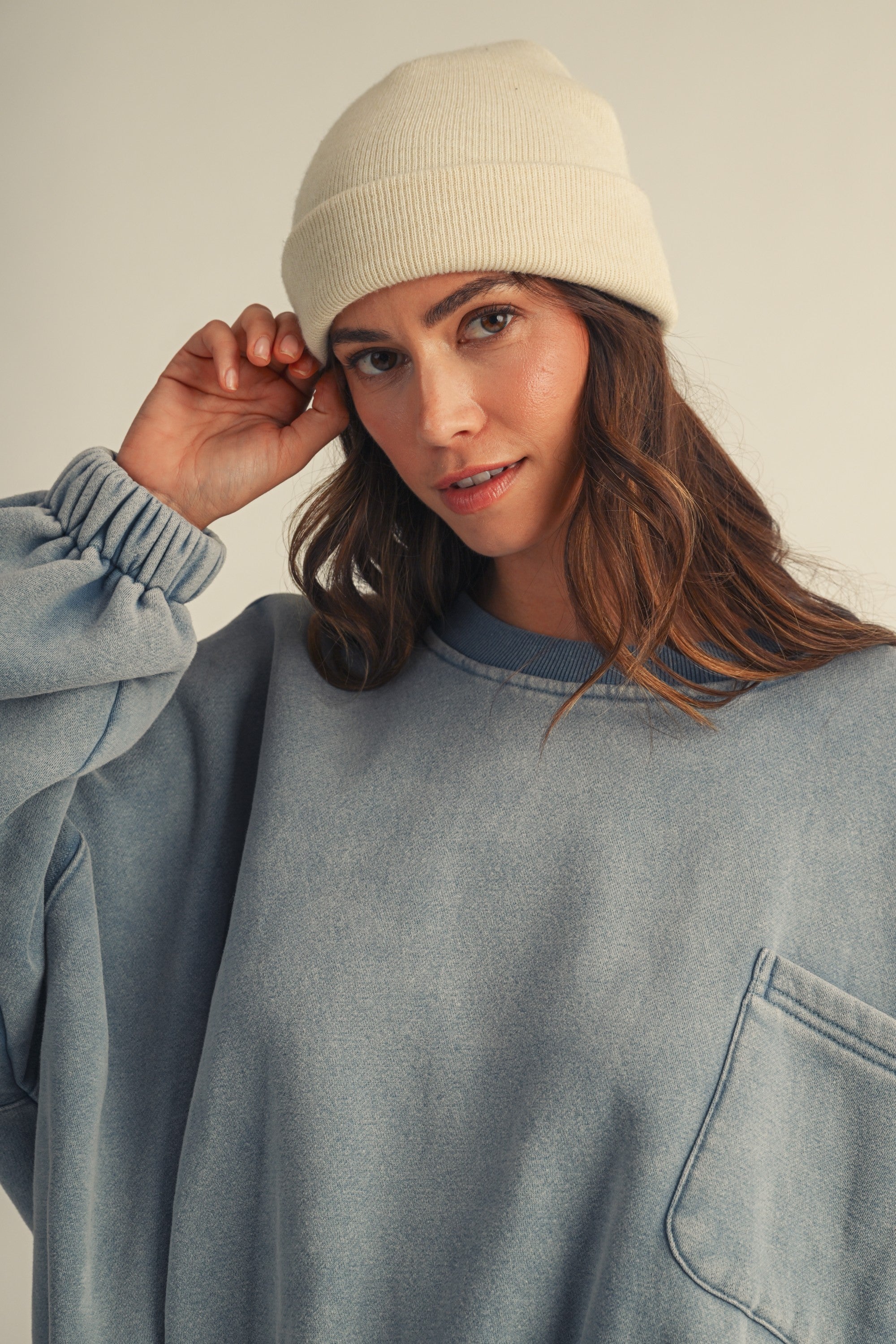 The One Pocket Oversized Mineral Wash Pullover