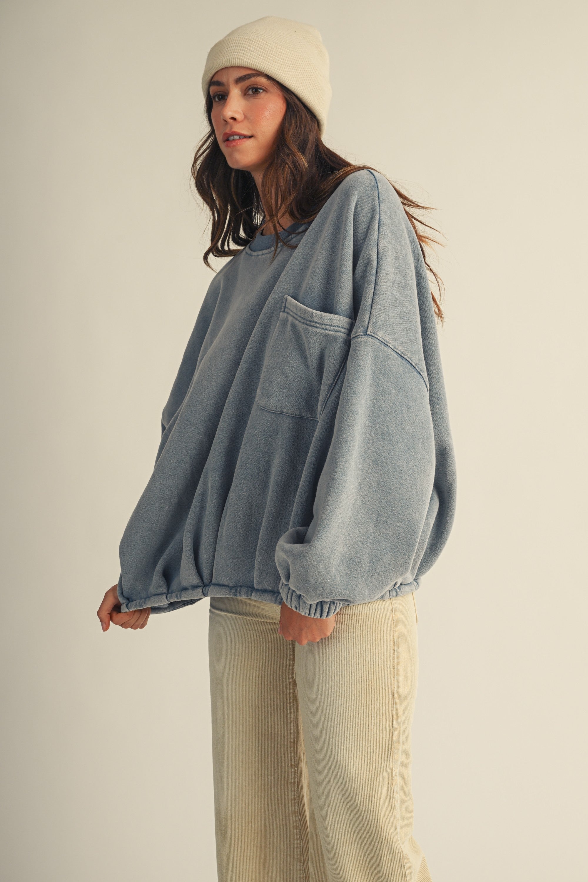 The One Pocket Oversized Mineral Wash Pullover