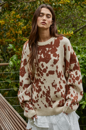 Cheyenne Animal Print Knit Sweater