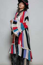 Cirque Open-Knit Longline Cardigan
