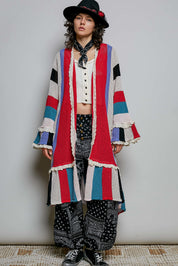 Cirque Open-Knit Longline Cardigan