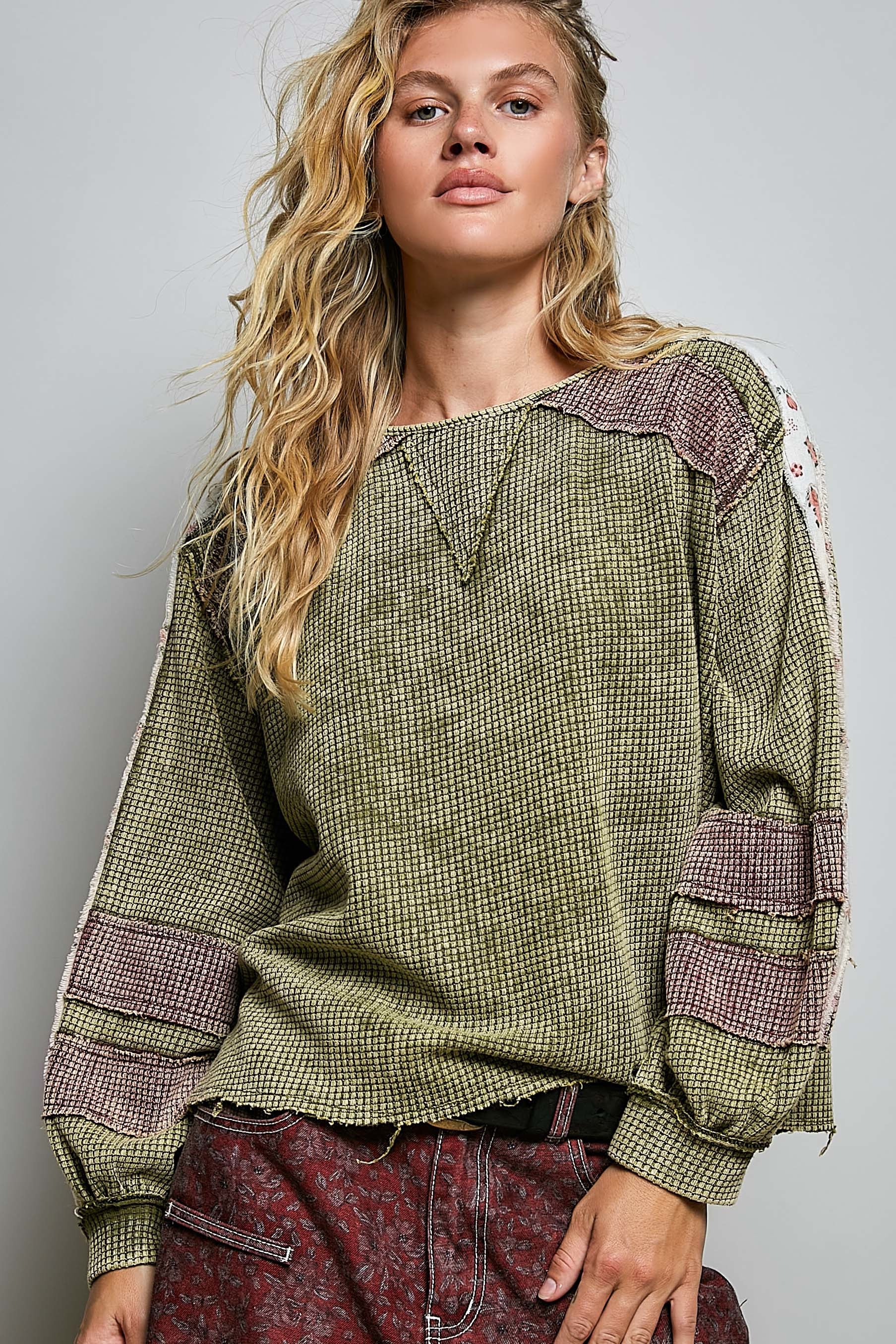 Come As You Are Oversized Waffle Knit Top