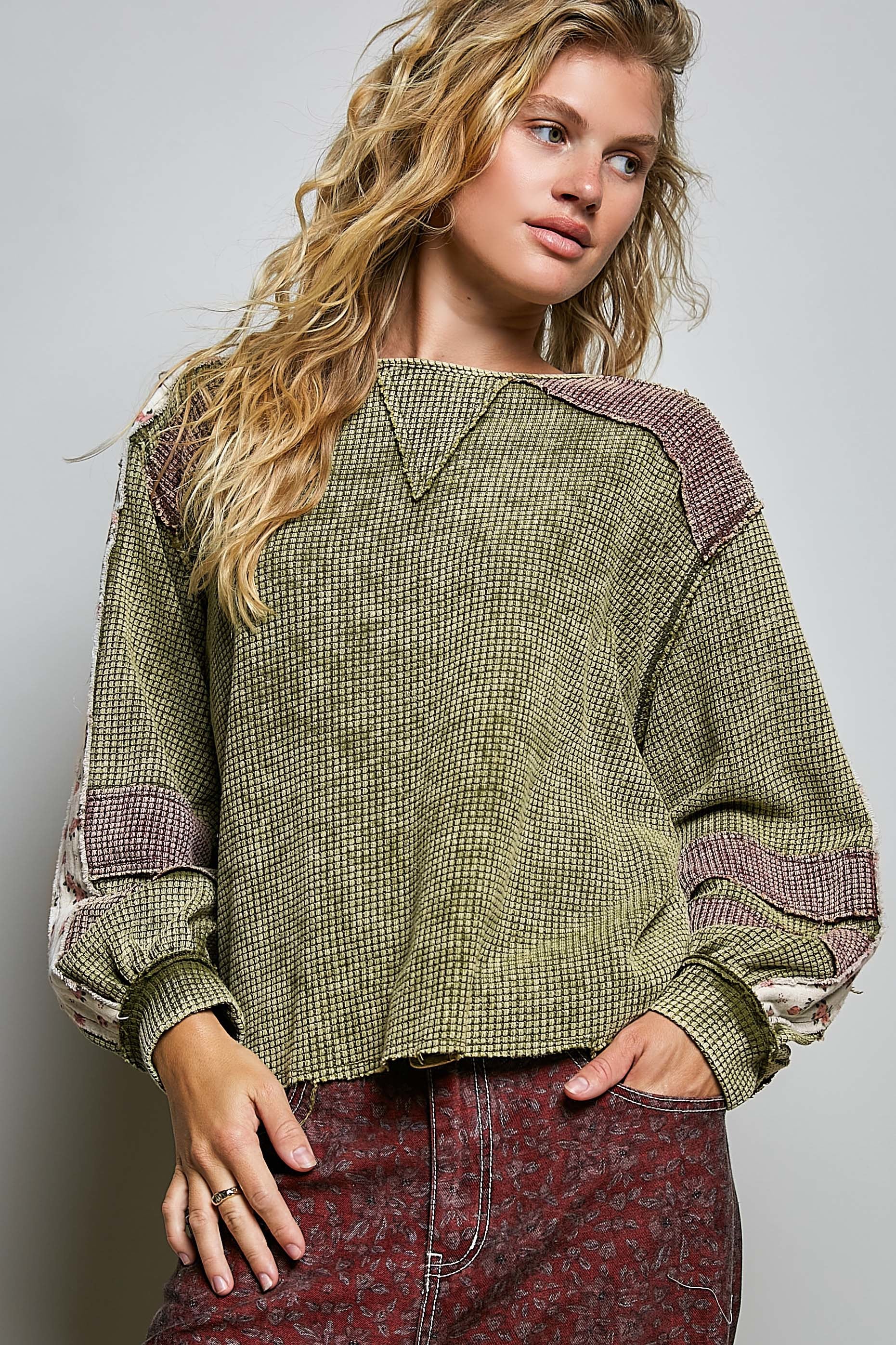Come As You Are Oversized Waffle Knit Top