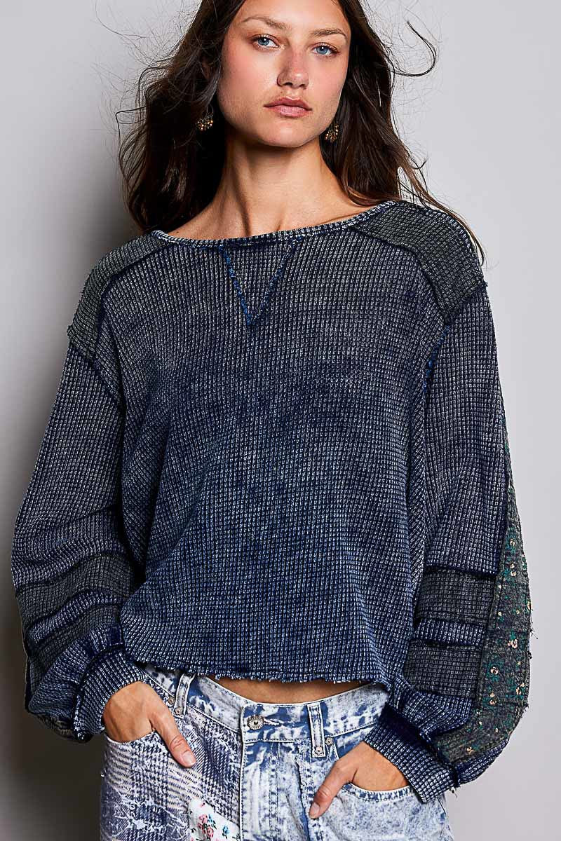 Come As You Are Oversized Waffle Knit Top
