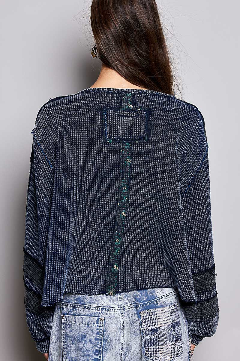 Come As You Are Oversized Waffle Knit Top