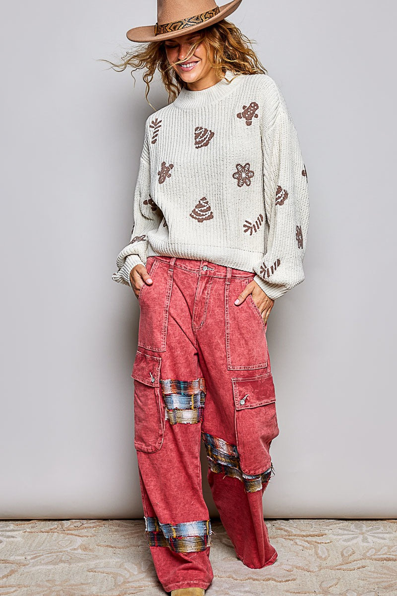 Cookie Cutter Mock-Neck Chenille Sweater