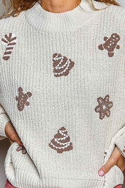 Cookie Cutter Mock-Neck Chenille Sweater
