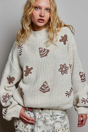 Cookie Cutter Mock-Neck Chenille Sweater