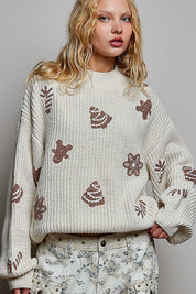 Cookie Cutter Mock-Neck Chenille Sweater