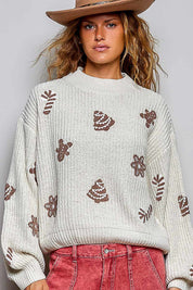 Cookie Cutter Mock-Neck Chenille Sweater