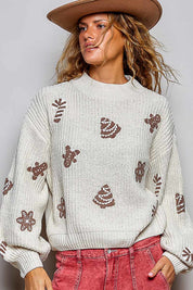 Cookie Cutter Mock-Neck Chenille Sweater