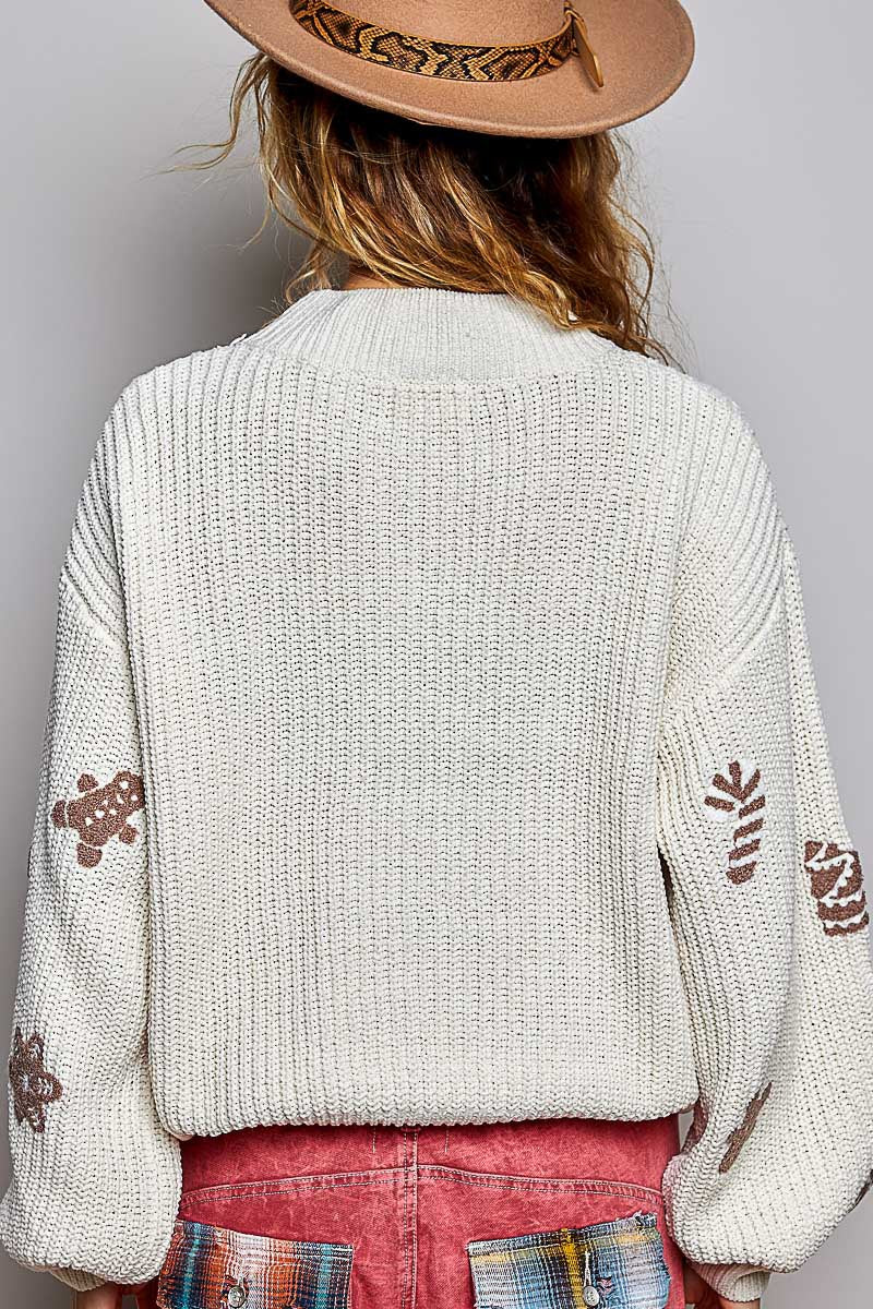 Cookie Cutter Mock-Neck Chenille Sweater