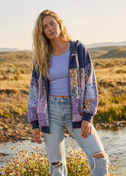 Cottonwood Multi Pattern Patchwork Zip-Up Hoodie