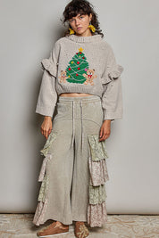 Dancin' Around The Tree Cropped Knit Sweater