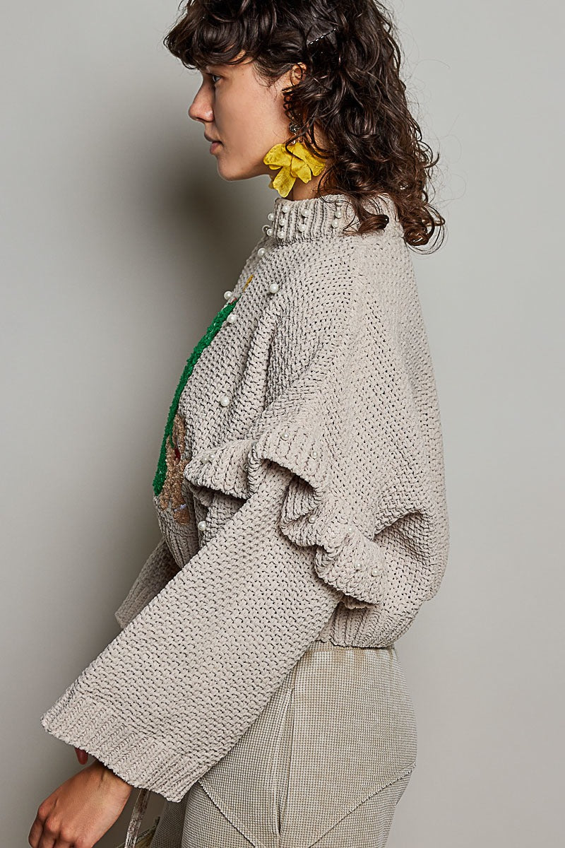Dancin' Around The Tree Cropped Knit Sweater