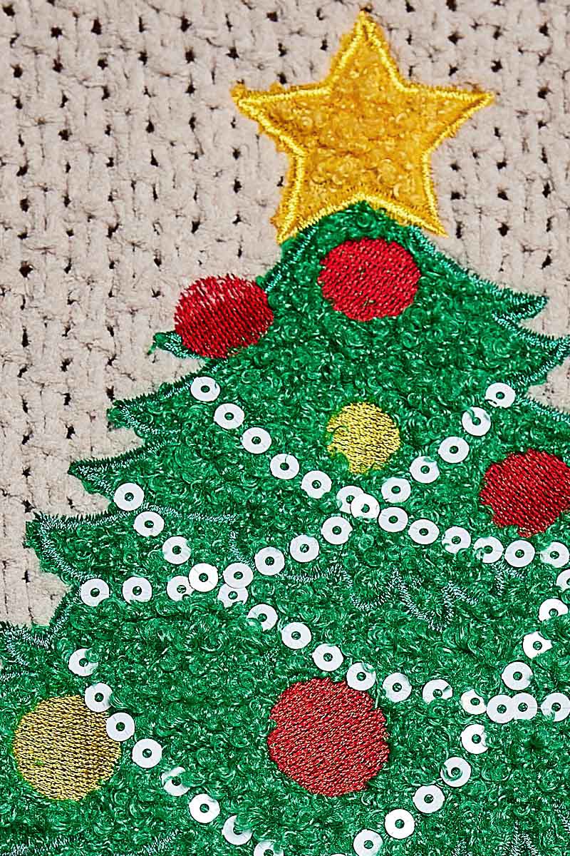 Dancin' Around The Tree Cropped Knit Sweater