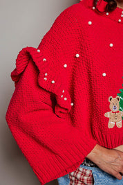 Dancin' Around The Tree Cropped Knit Sweater