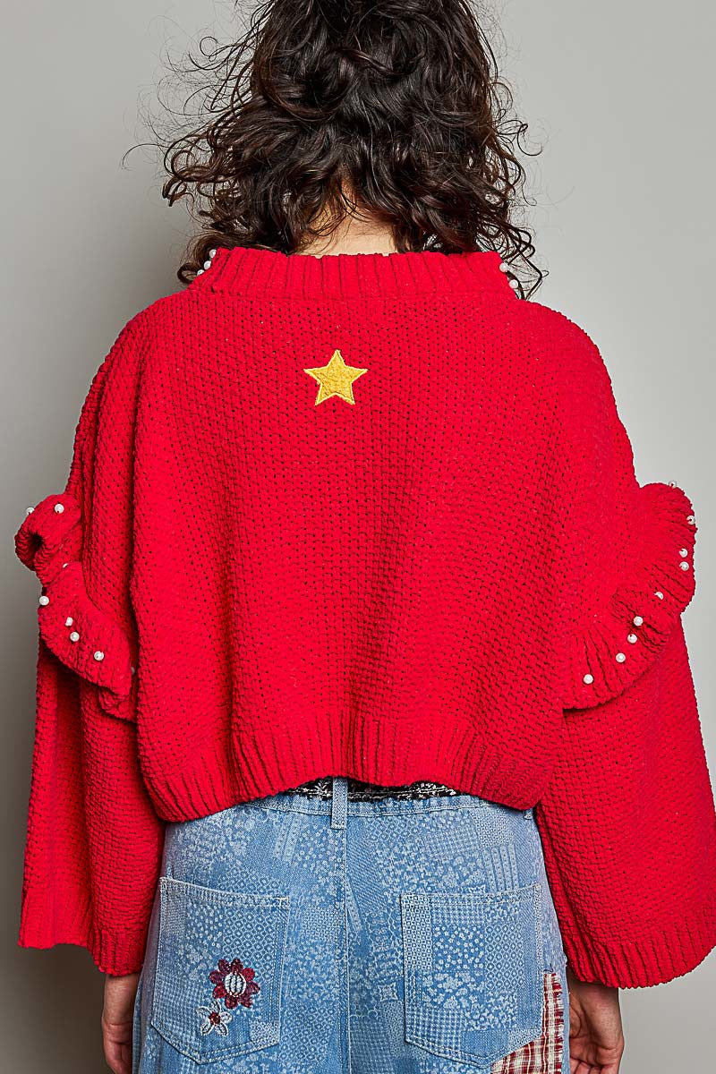 Dancin' Around The Tree Cropped Knit Sweater