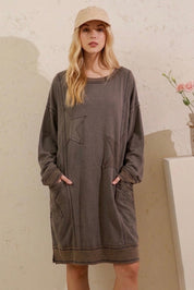 Dark Skies Vintage Star Patch Dress