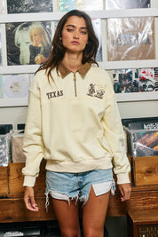 Don't Mess With The West Embroidered Half-Zip Sweatshirt