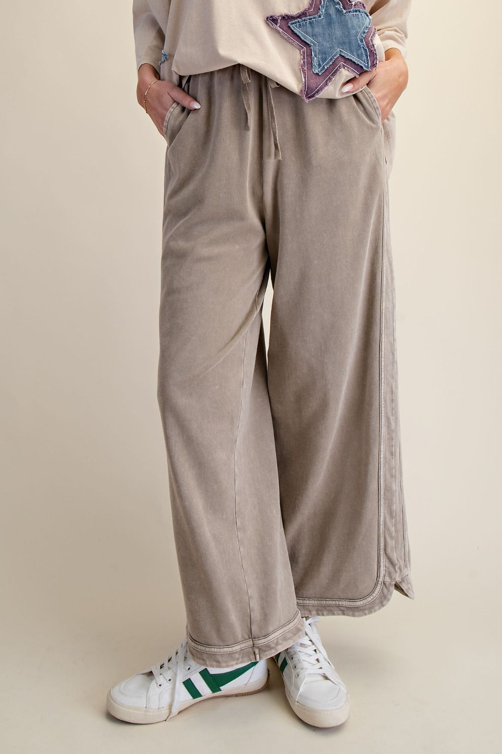 The Essential Drawstring Mineral Washed Terry Knit Pants
