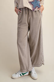 The Essential Drawstring Mineral Washed Terry Knit Pants