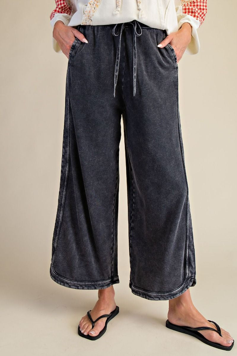 The Essential Drawstring Mineral Washed Terry Knit Pants
