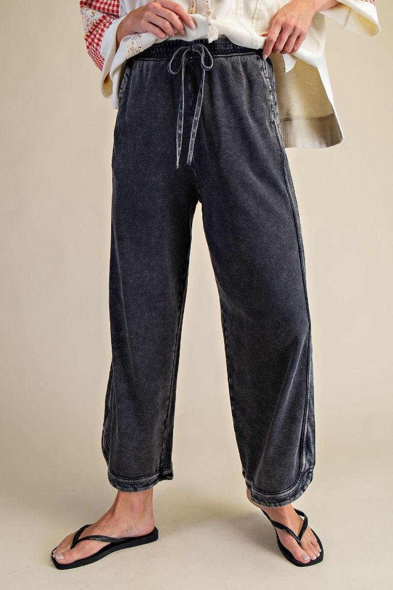 The Essential Drawstring Mineral Washed Terry Knit Pants