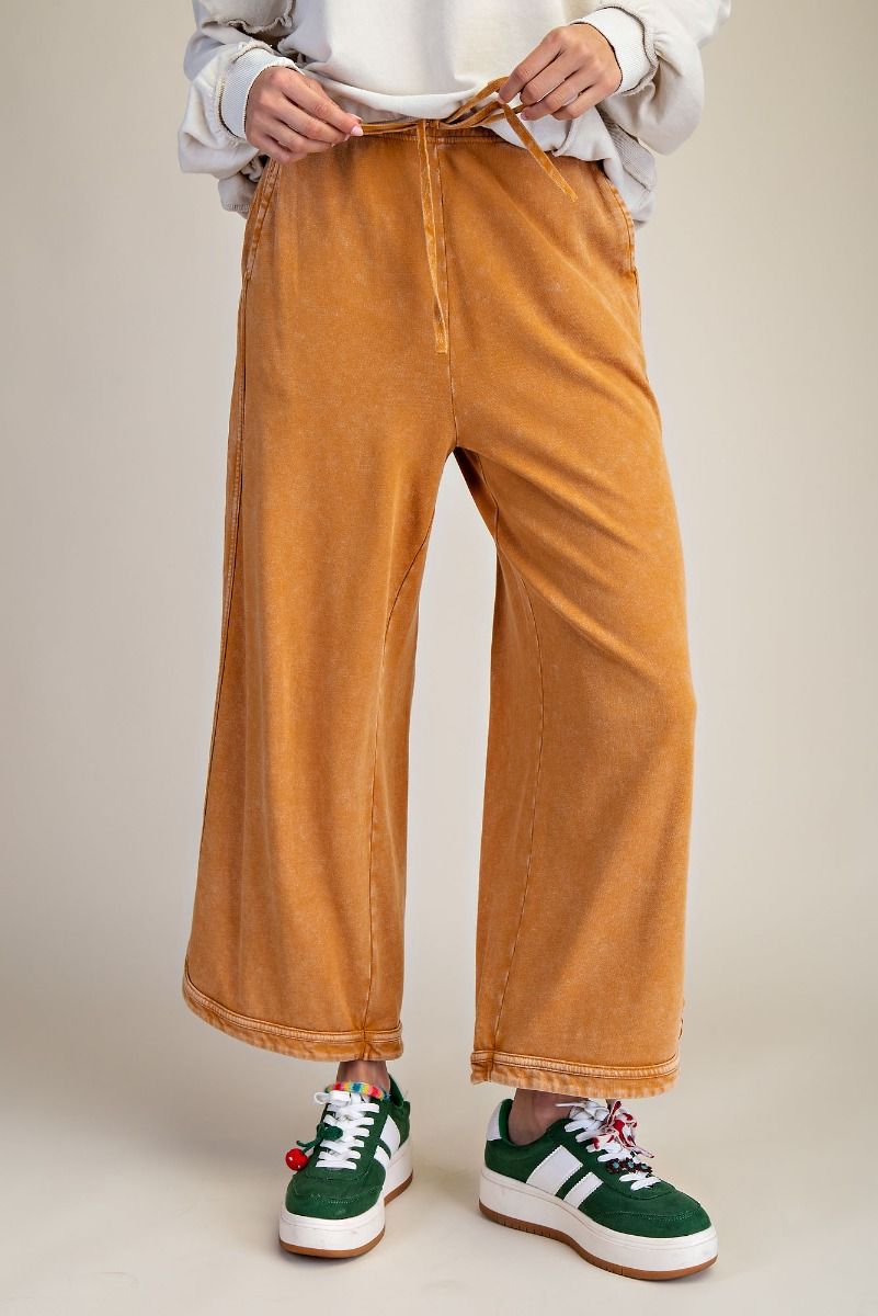The Essential Drawstring Mineral Washed Terry Knit Pants