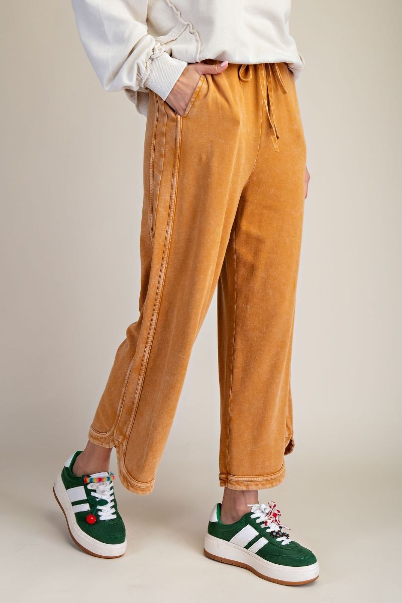 The Essential Drawstring Mineral Washed Terry Knit Pants