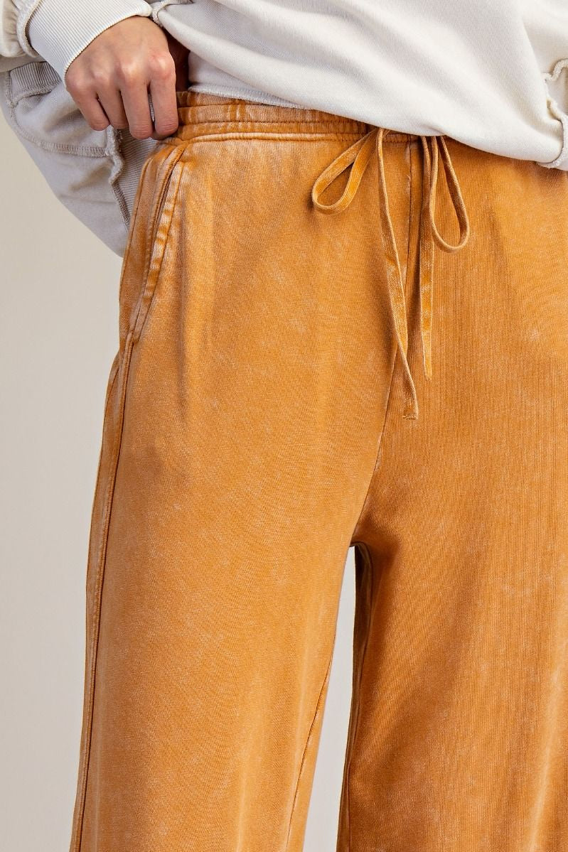 The Essential Drawstring Mineral Washed Terry Knit Pants
